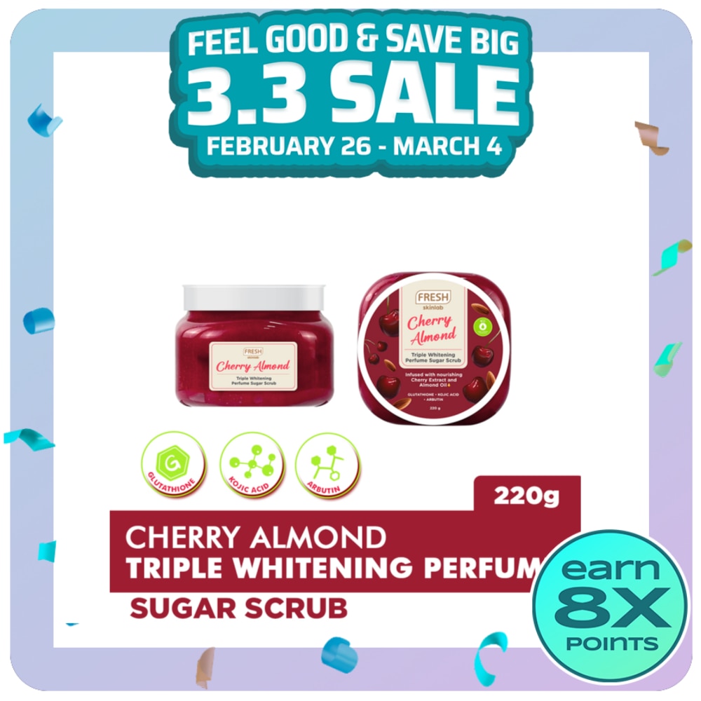 FRESH Skinlab Milk White Cherry Almond Triple Whitening Perfumed Sugar Scrub 220g