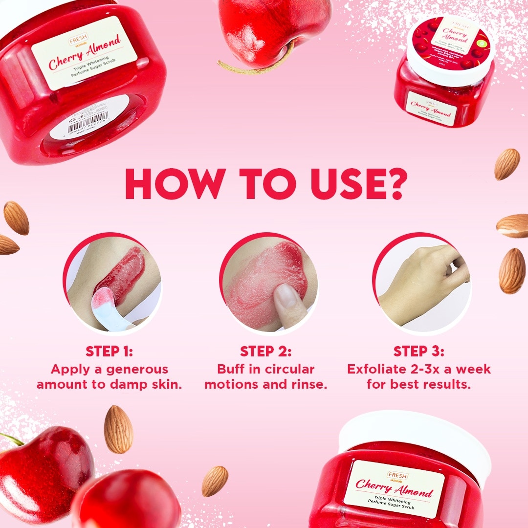 FRESH Skinlab Milk White Cherry Almond Triple Whitening Perfumed Sugar Scrub 220g