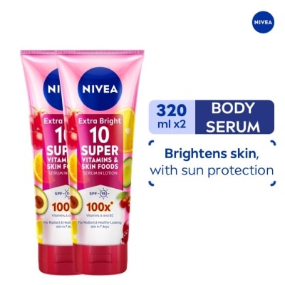 NIVEA - NIVEA Extra Bright 10 Super Vitamins & Skin Food Serum in Lotion 320ml