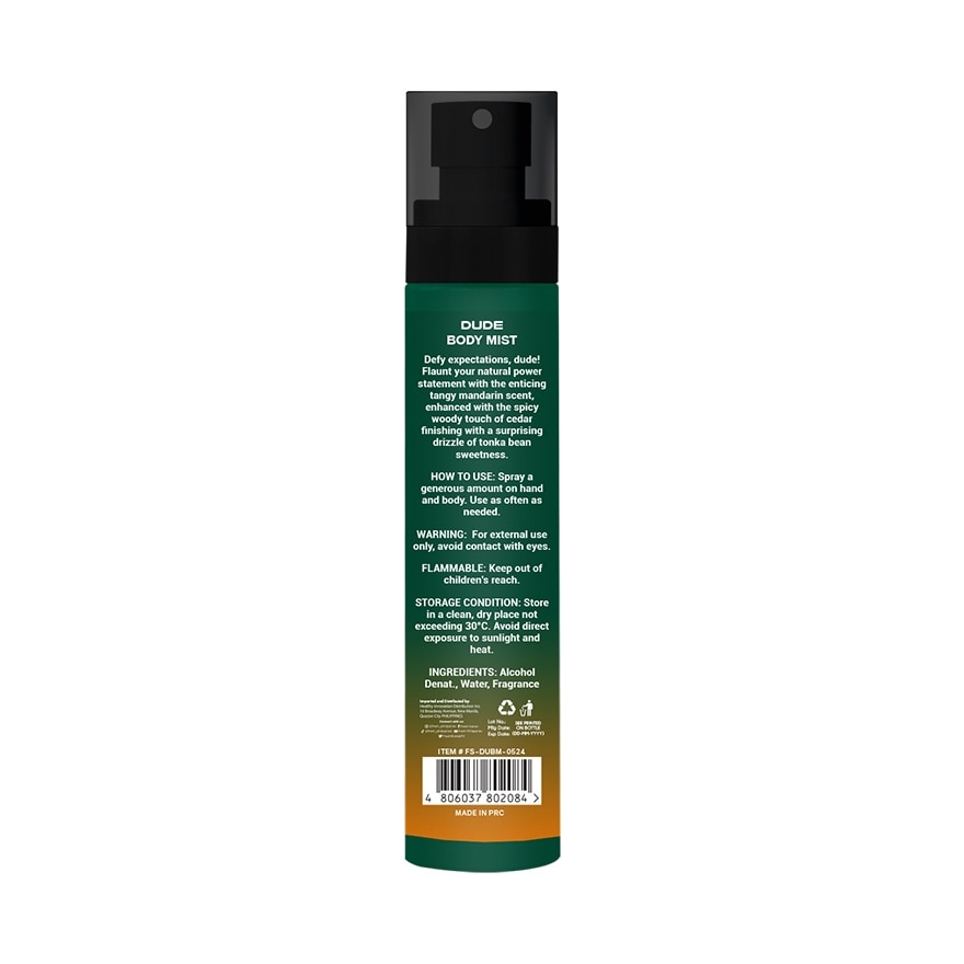 FRESH Scentlab Dude Body Mist For Men 88ml