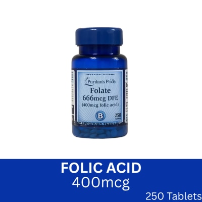 PURITANS PRIDE PURITANS PRIDE Folic Acid 400mcg 250 Tablets