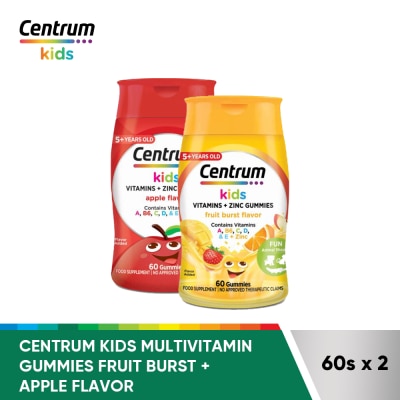 CENTRUM - CENTRUM Centrum Kids Gummies Fruit Burst 60s & Apple 60s (Available in Standard Home Delivery Only)