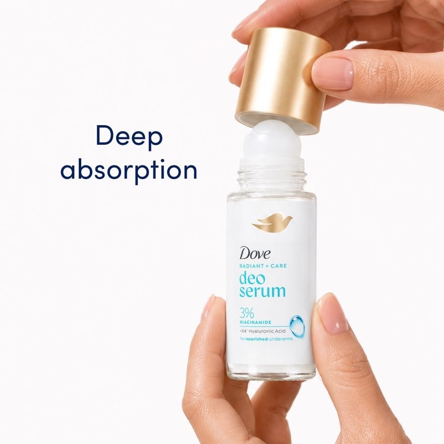 Dove Radiant + Care Deodorant Serum Roll On 3% Niacinamide x4 Hyaluronic Acid Night Repair 45ml image