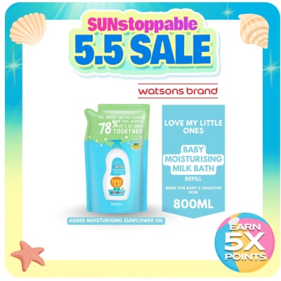 WATSONS - WATSONS Moisturizing Milk Baby Bath Refill 800ml