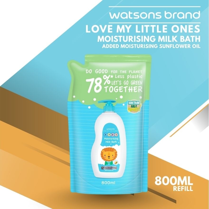 WATSONS Moisturizing Milk Baby Bath Refill 800ml