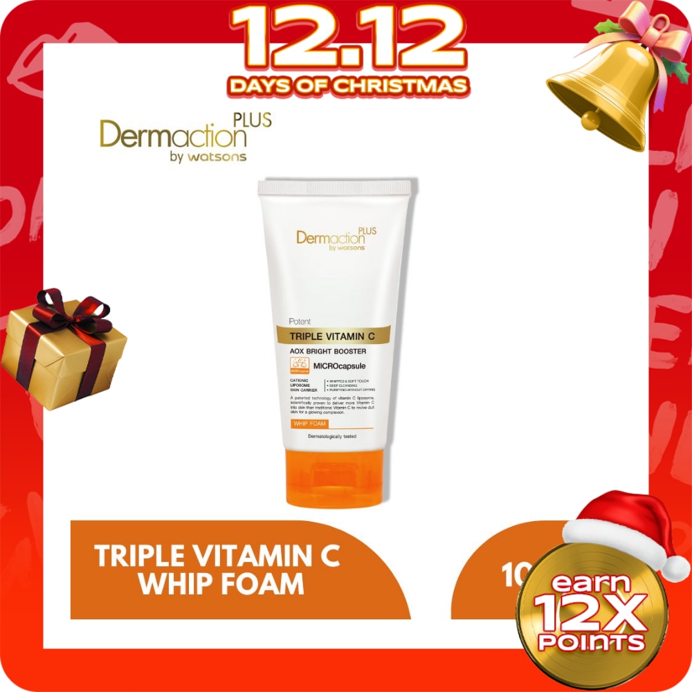 WATSONS Dermaction Plus Triple Vitamin C Whipped Facial Foam 100g
