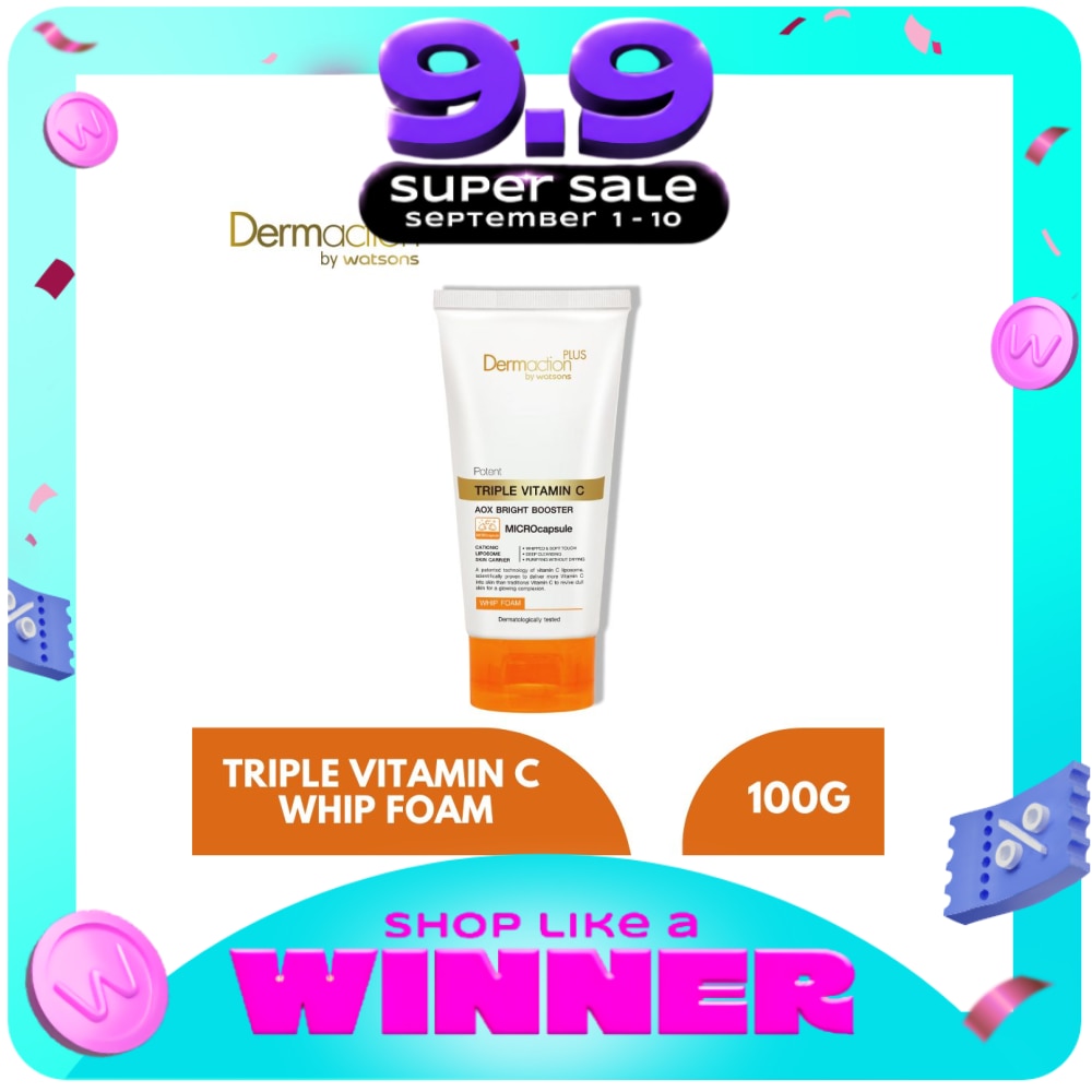 WATSONS Dermaction Plus Triple Vitamin C Whipped Facial Foam 100g image