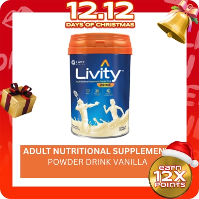 LIVITY PRIME LIVITY PRIME Adult Nutritional Supplement Powder Drink Vanilla Flavor 850g