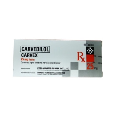 CARVEX CARVEX 25mg Tablet X 100