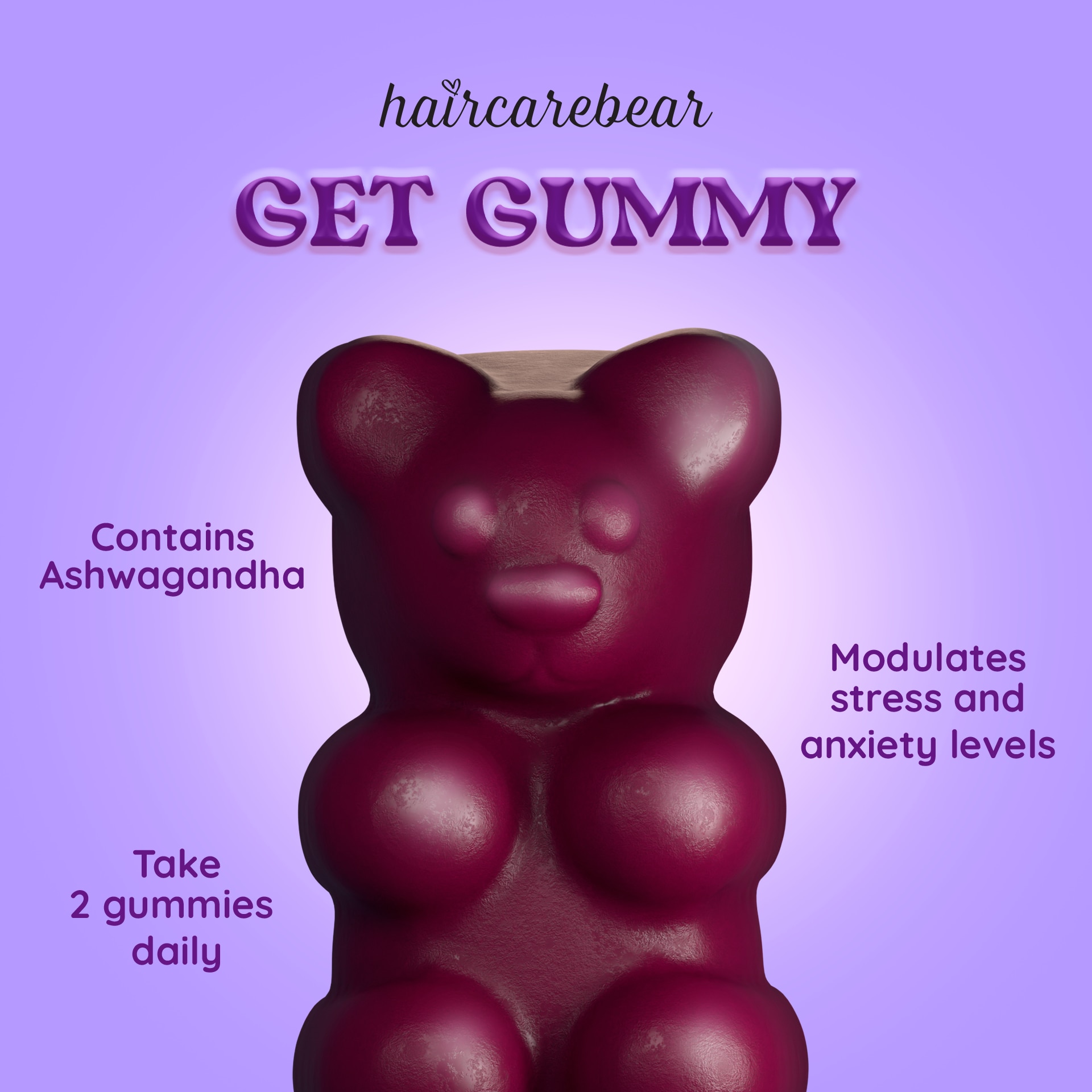 HAIRCAREBEAR Ashwagandha 50 gummies