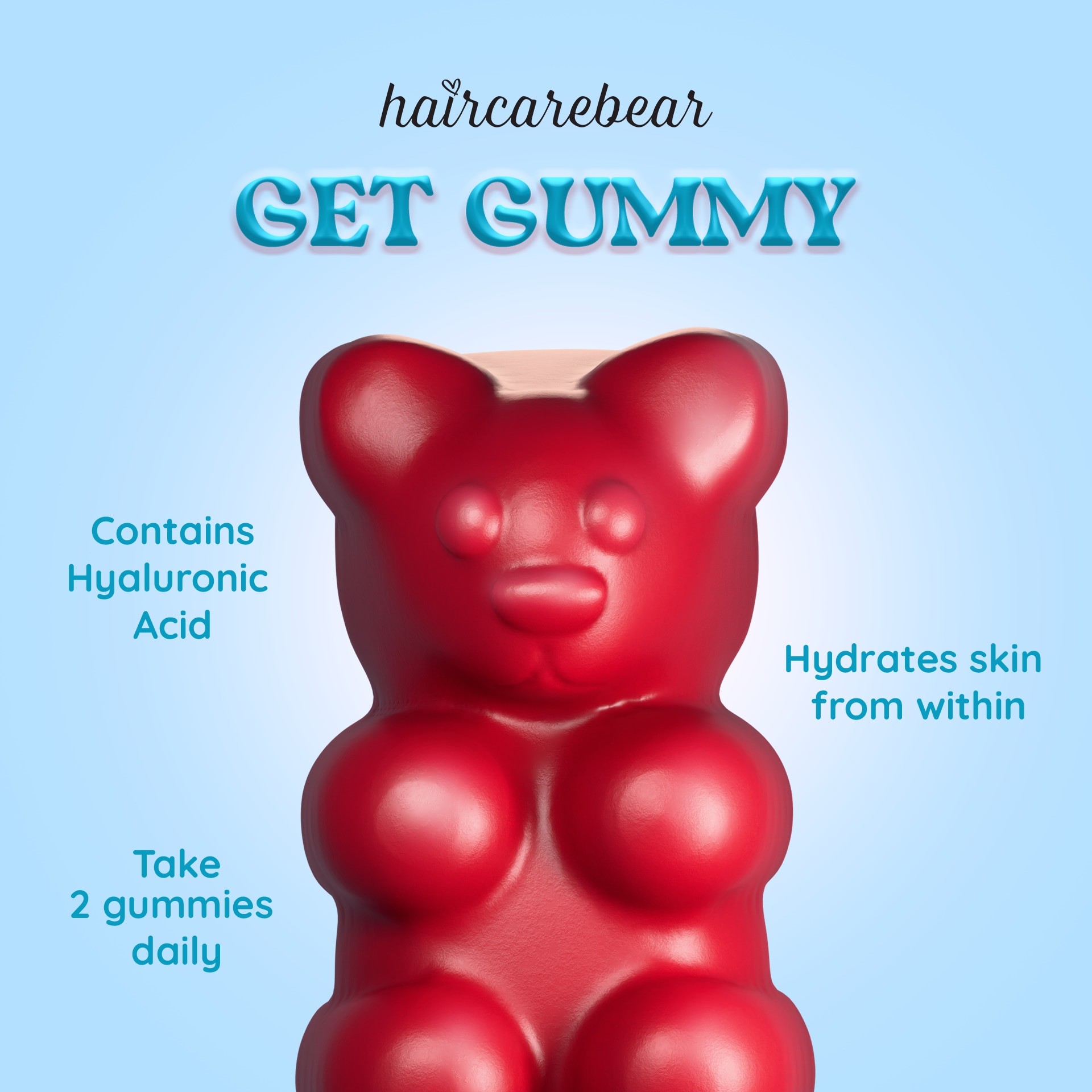 HAIRCAREBEAR Hyaluronic Acid 60 gummies