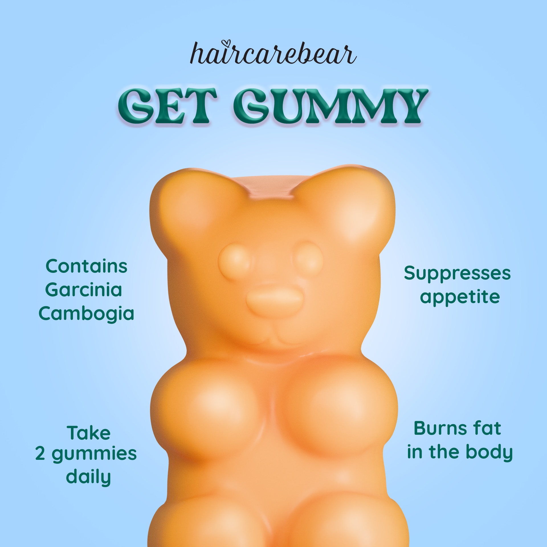 HAIRCAREBEAR Tummy Garcinia Cambogia 60 gummies (Weight management)