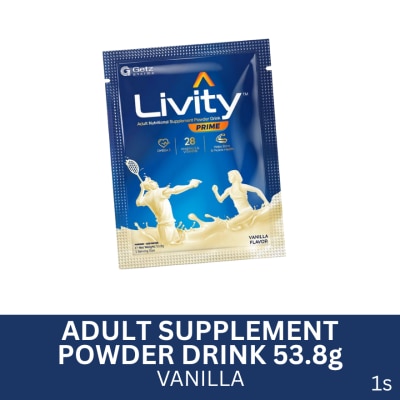 LIVITY PRIME LIVITY PRIME Adult Nutritional Supplement Powder Drink Vanilla Flavor 1 Sachet 53.8g