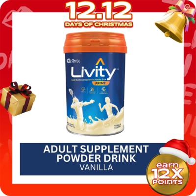 LIVITY PRIME LIVITY PRIME Adult Nutritional Supplement Powder Drink Vanilla Flavor 400g