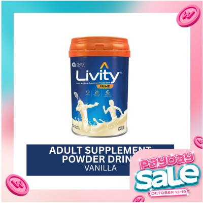 LIVITY PRIME LIVITY PRIME Adult Nutritional Supplement Powder Drink Vanilla Flavor 400g image