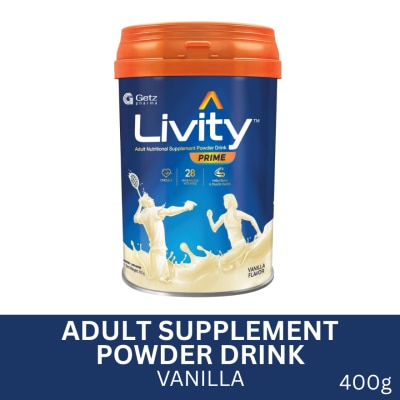 LIVITY PRIME LIVITY PRIME Adult Nutritional Supplement Powder Drink Vanilla Flavor 400g