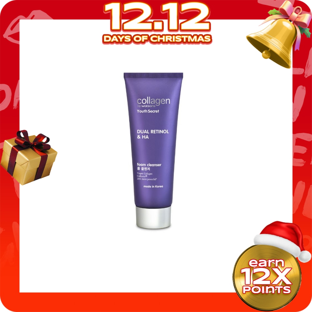 Watsons Collagen Youth Secret Dual Retinol And Ha Foam Cleanser 100Ml