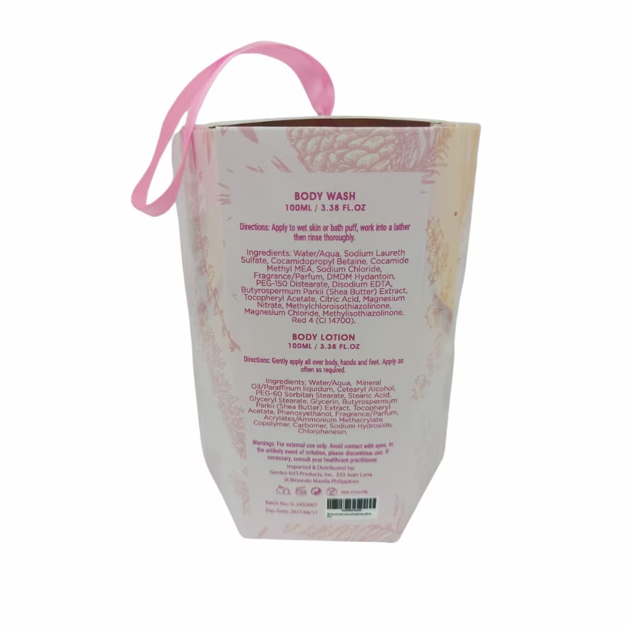 SILK SECRETS Pink Body Wash and Body Lotion Gift Set