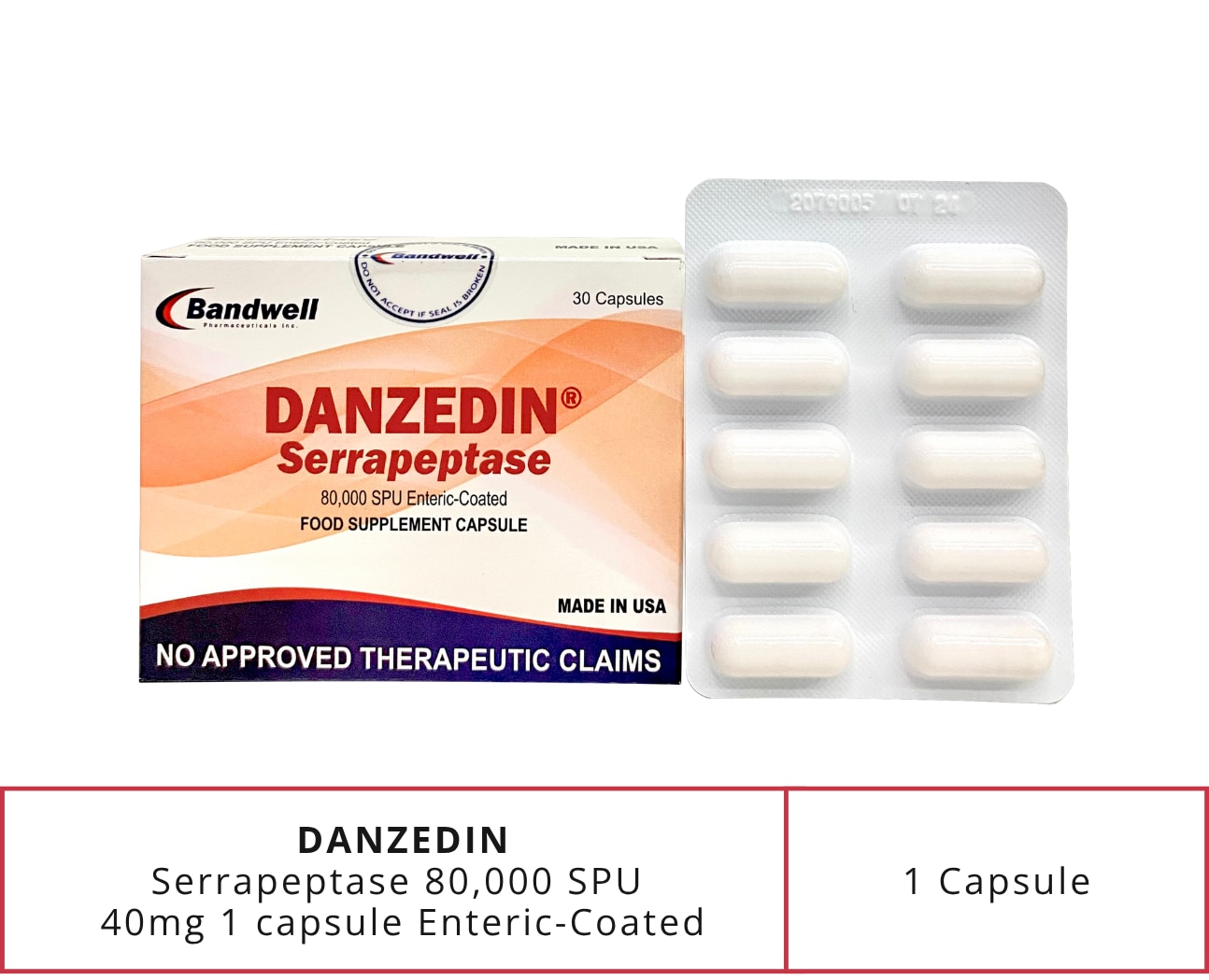 DANZEDIN Serrapeptase 80,000 SPU