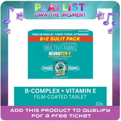 NEUROGEN - NEUROGEN-E B-Complex + Vitamin E Film Coated Tablet 8+2 Promo Pack