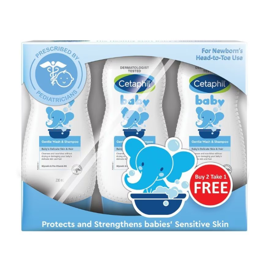 CETAPHIL Baby Gentle Wash And Shampoo 230ml 2+1