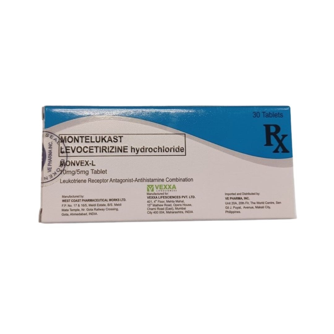 MONVEX-L Montelukast Levocetirizine Hydrochloride 10mg/5mg tablet