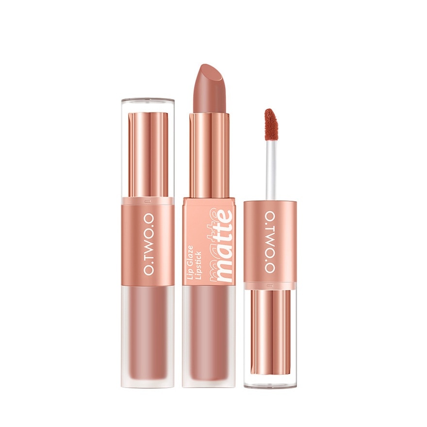 OTWOO Splendid Matte Double Ended Lip Glaze And Lipstick L01 Apricot