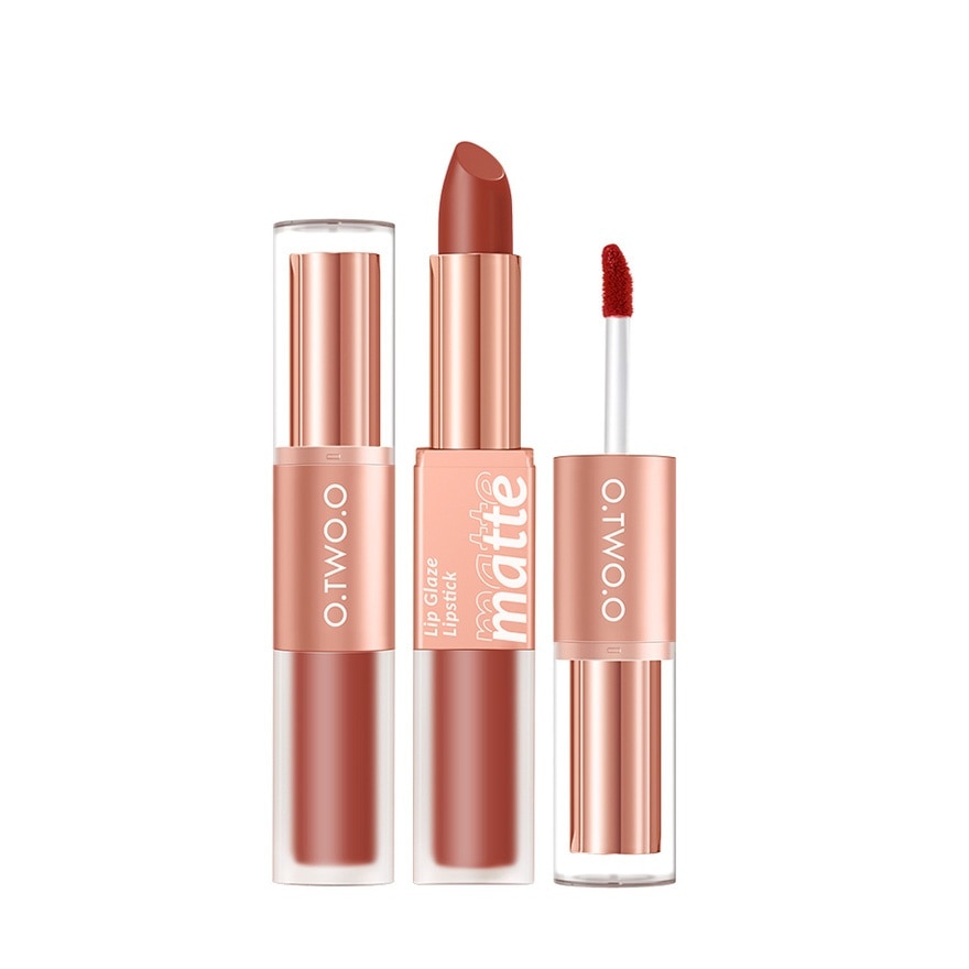 OTWOO Splendid Matte Double Ended Lip Glaze And Lipstick L04 Red Pear