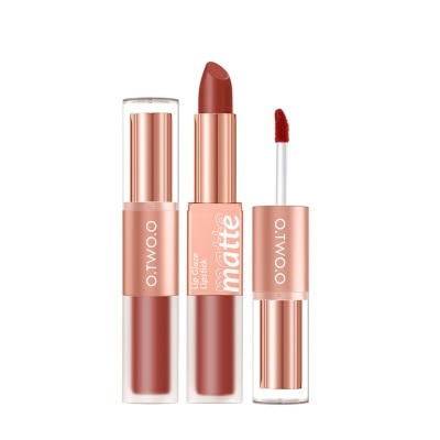 OTWOO OTWOO Splendid Matte Double Ended Lip Glaze And Lipstick L08 Hazelnut