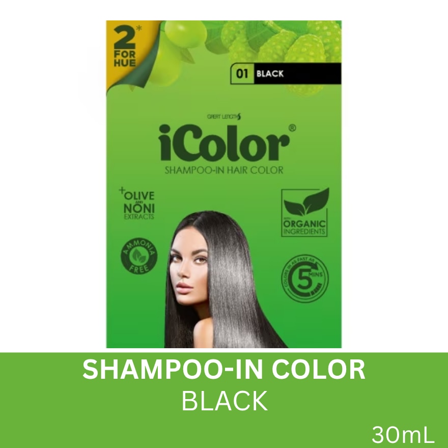 ICOLOR Plus Shampoo Dye 2 For Hue Black 25ml