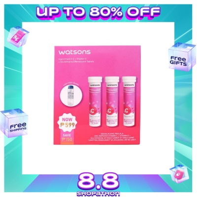WATSONS GENERICS WATSONS GENERICS Vitamin C + Vitamin E + Glutathione Effervescent Tablets