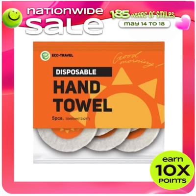 ECO TRAVEL - ECO TRAVEL HAND TOWEL 30x60CM 5PC PACK