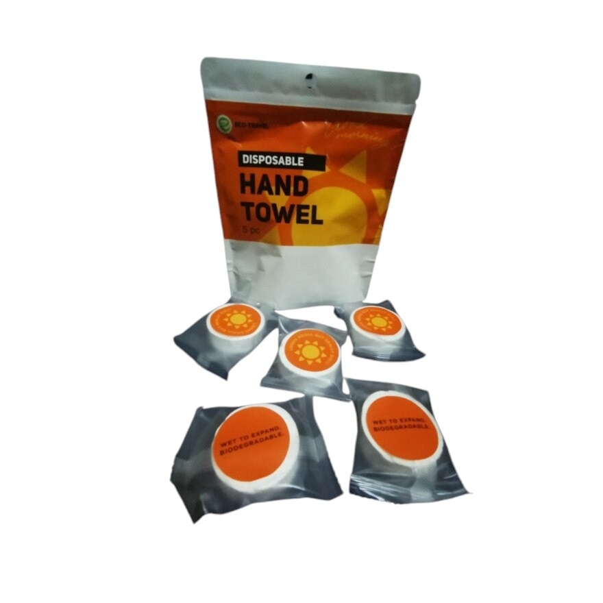 ECO TRAVEL HAND TOWEL 30x60CM 5PC PACK