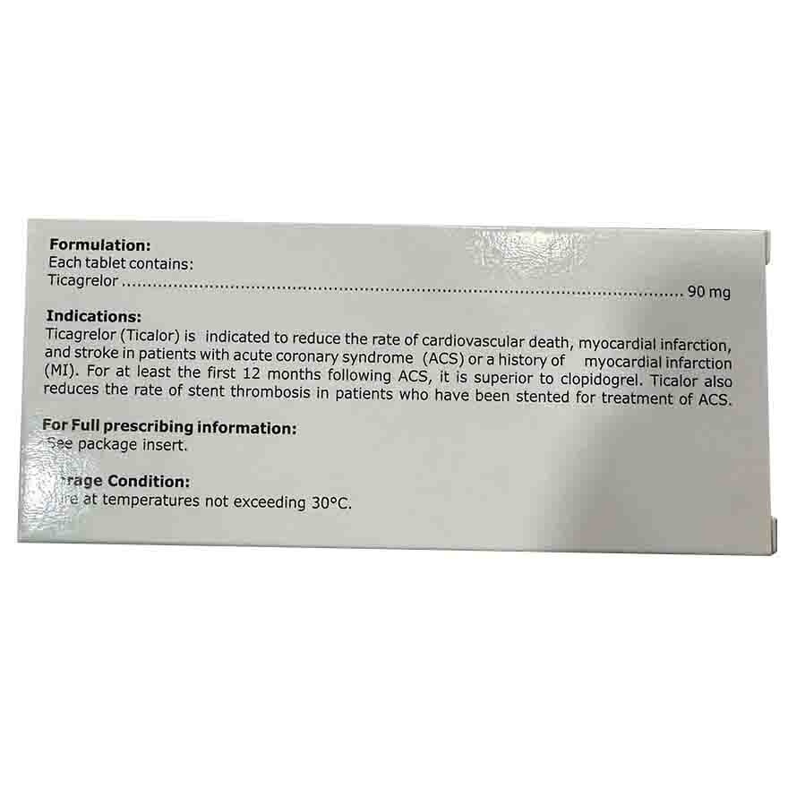 TICALOR Ticagrelor Antithrombotic Agent 90mg Sold Per Piece [PRESCRIPTION REQUIRED]