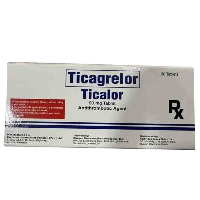 TICALOR TICALOR Ticagrelor Antithrombotic Agent 90mg Sold Per Piece [PRESCRIPTION REQUIRED]