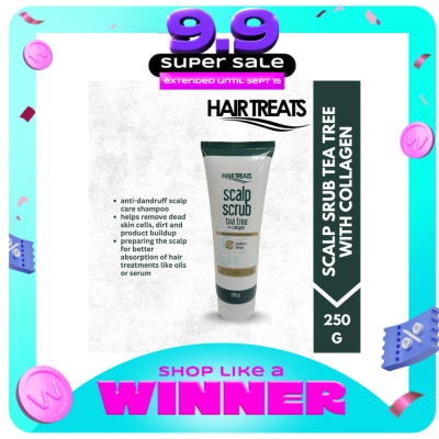 HAIR TREATS - HAIR TREATS Scalp Scrub Tea Tree With Collagen Anti-Dandruff Scalp Care Shampoo image