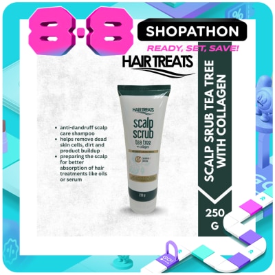 HAIR TREATS - HAIR TREATS Scalp Scrub Tea Tree With Collagen Anti-Dandruff Scalp Care Shampoo image