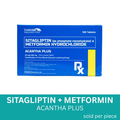ACANTHA PLUS ACANTHA PLUS Sitagliptin + Metformin Hydrochloride 50mg/500mg Sold Per Piece [PRESCRIPTION REQUIRED]