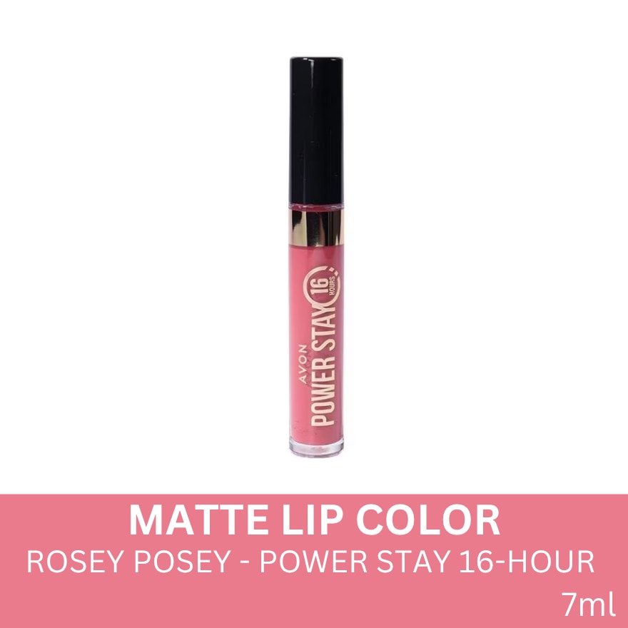 AVON Power Stay 16-Hour Matte Lip Color 7ml Rosey Posey