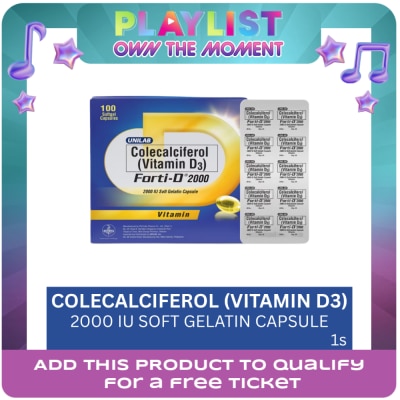 FORTI D - FORTI D FORTI D 2000IU Colecalciferol Vitamin D3 Softgel Capsule Sold Per Piece