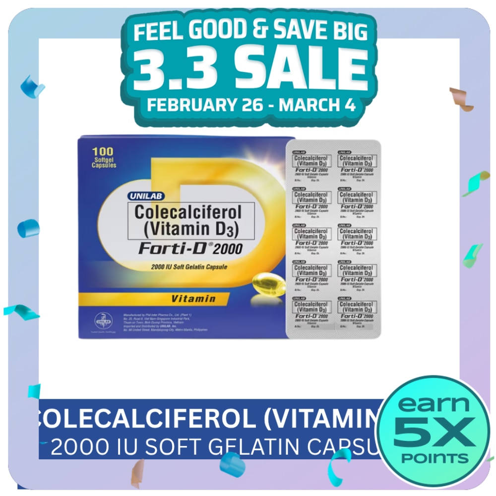 FORTI D FORTI D 2000IU Colecalciferol Vitamin D3 Softgel Capsule Sold Per Piece