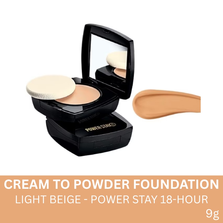 AVON Power Stay 18Hr Cream To Powder Foundation 9g Light Beige