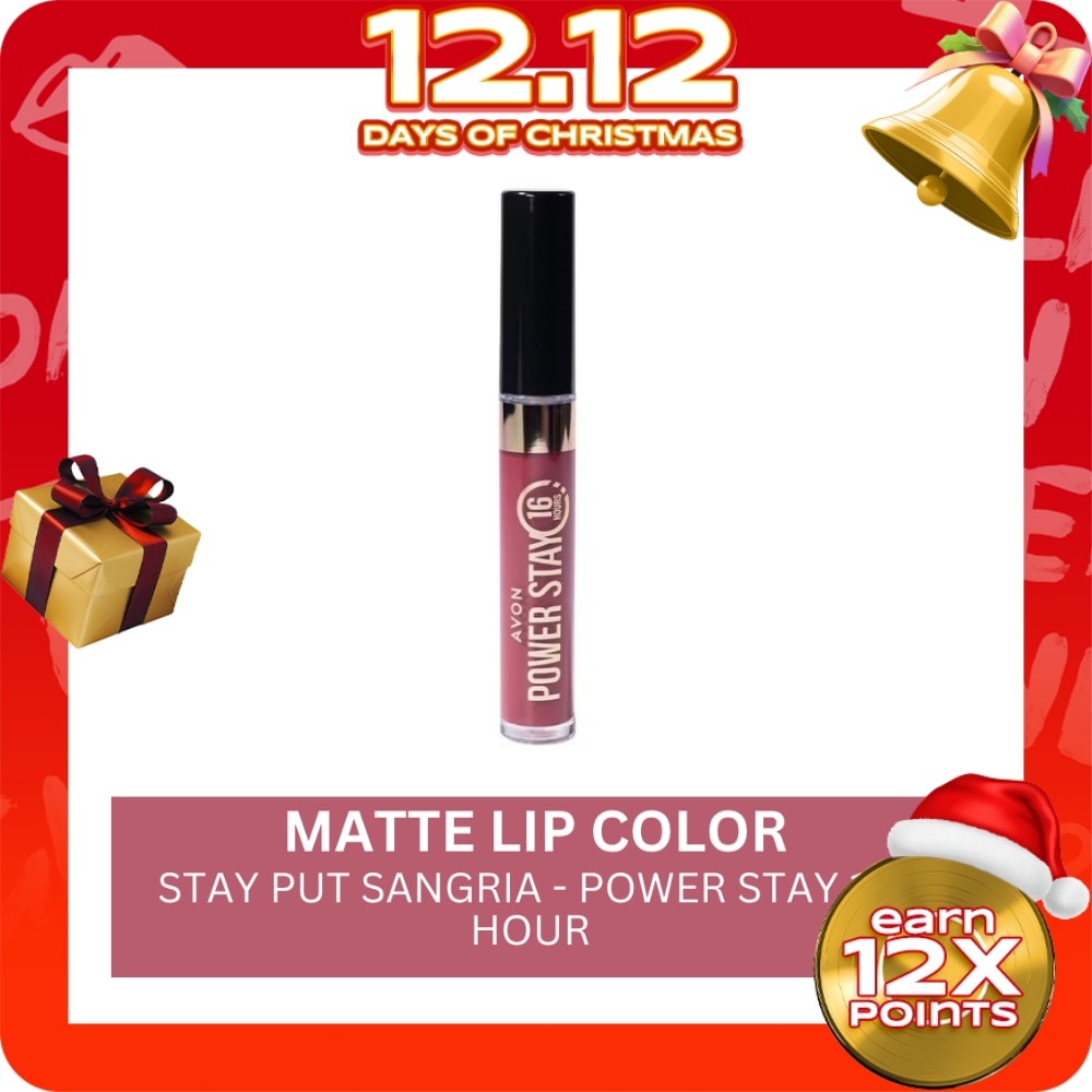 AVON Power Stay 16-Hour Matte Lip Color 7ml Stay Put Sangria