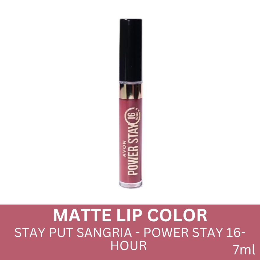 AVON Power Stay 16-Hour Matte Lip Color 7ml Stay Put Sangria