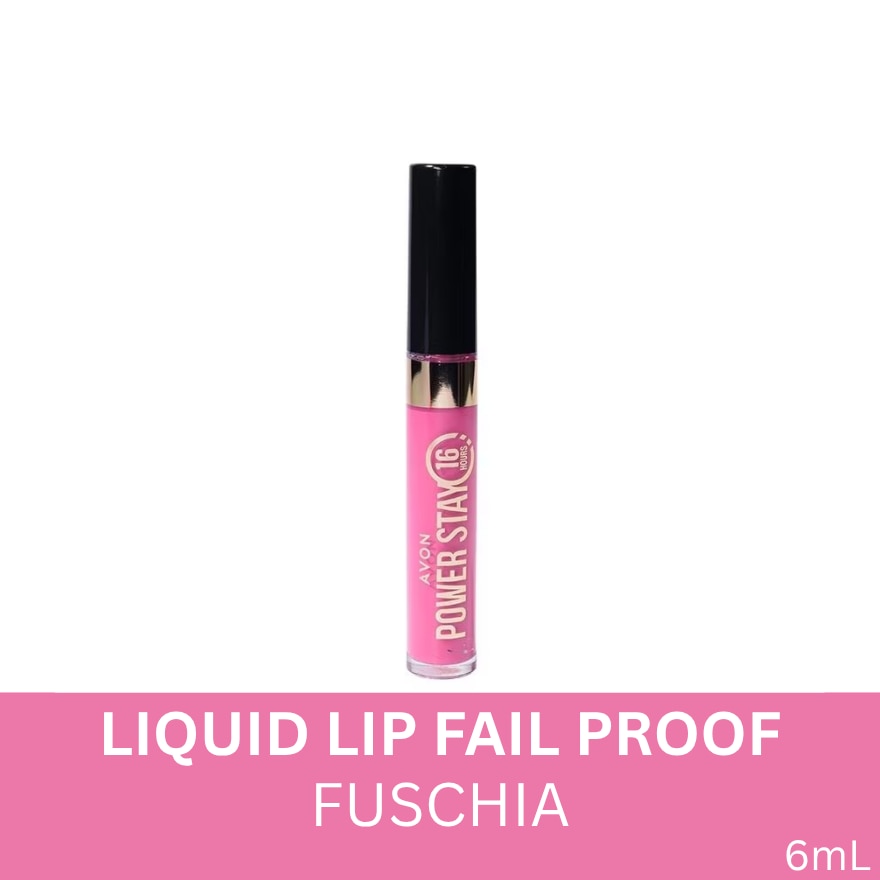 AVON Power Stay Liquid Lip Fail Proof Fuschia 6ml