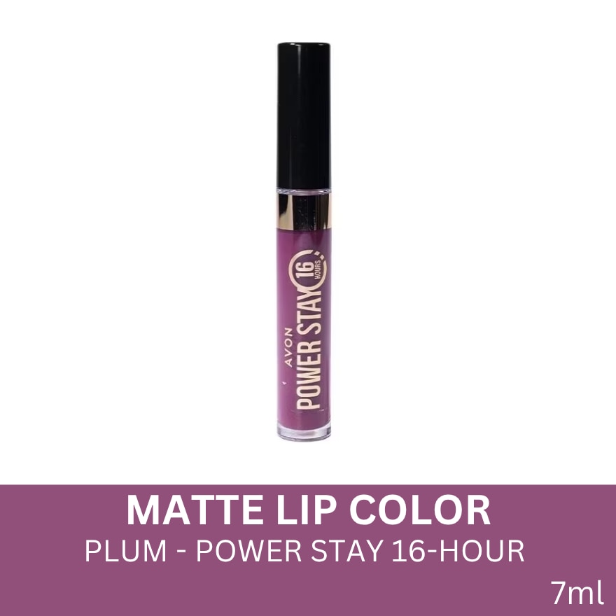 AVON Power Stay Liquid Lip Power On Plum 6ml