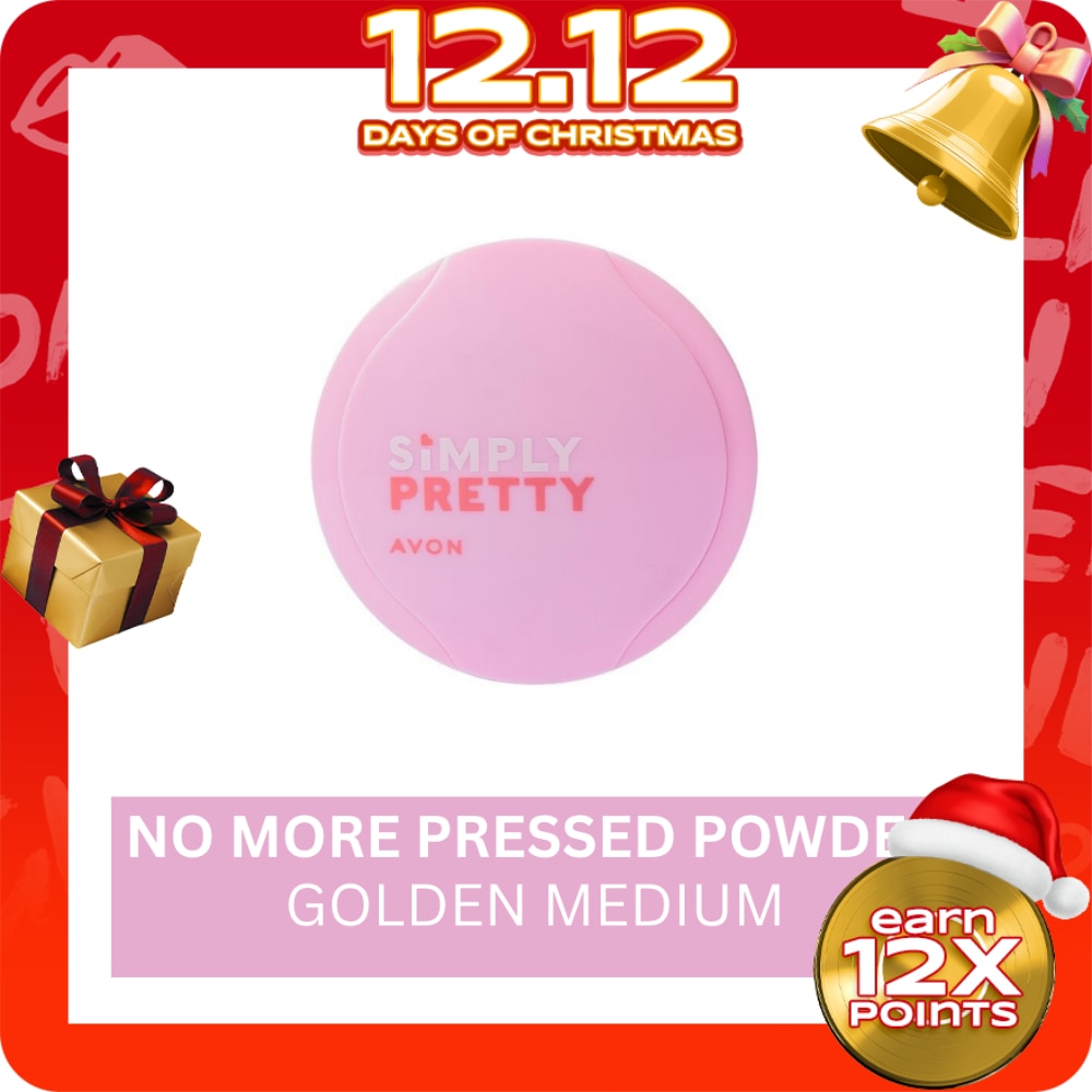 AVON Simply Pretty Shine No More Pressed Powder Golden Medium 10g