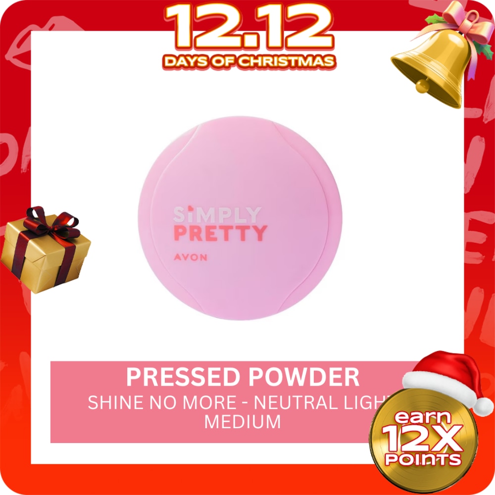 AVON Simply Pretty Shine No More Pressed Powder Neutral Light Medium 10g