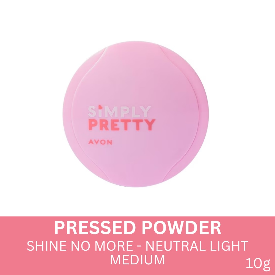 AVON Simply Pretty Shine No More Pressed Powder Neutral Light Medium 10g