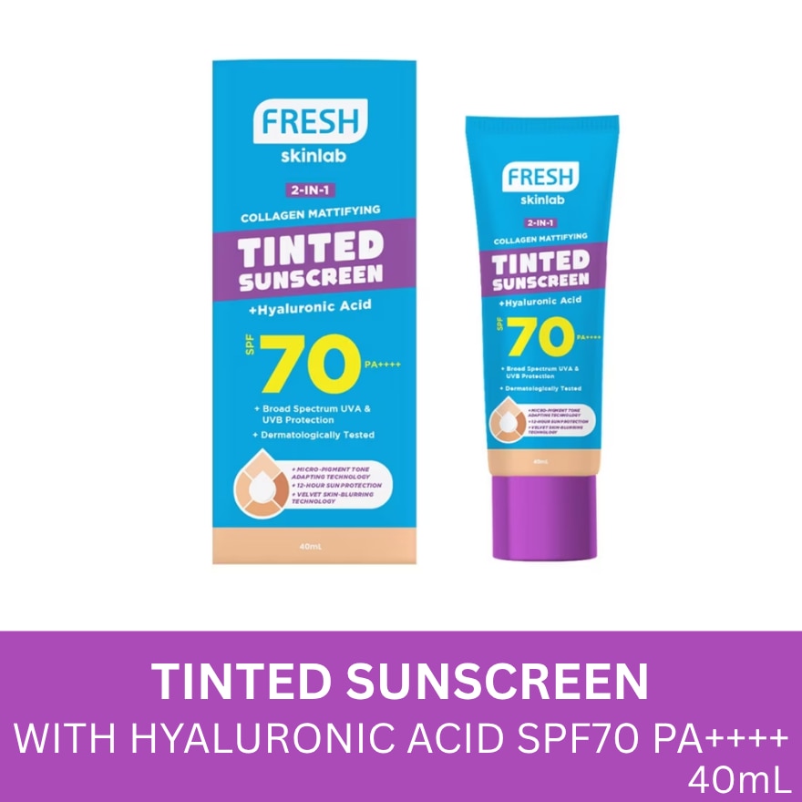 FRESH Skinlab 2 in 1 Collagen Mattifying Tinted Sunscreen SPF 70 40mL